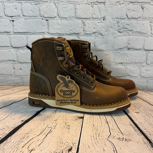 GEORGIA BOOT AMP LT WEDGE WOMEN'S WORK BOOT 9.0 - Picture 1 of 5